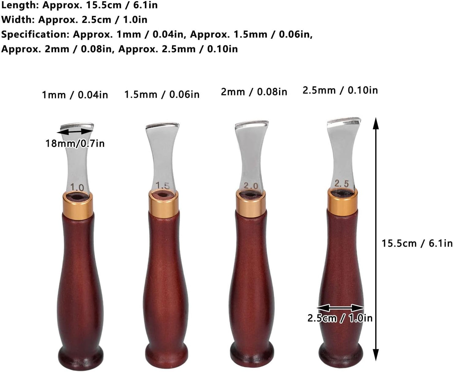 Deri Mahat, Deri Kesim Için Profesyonel Kırpma, İnceltme Çalışma Aleti (1mm 1.5mm 2mm 2.5mm)