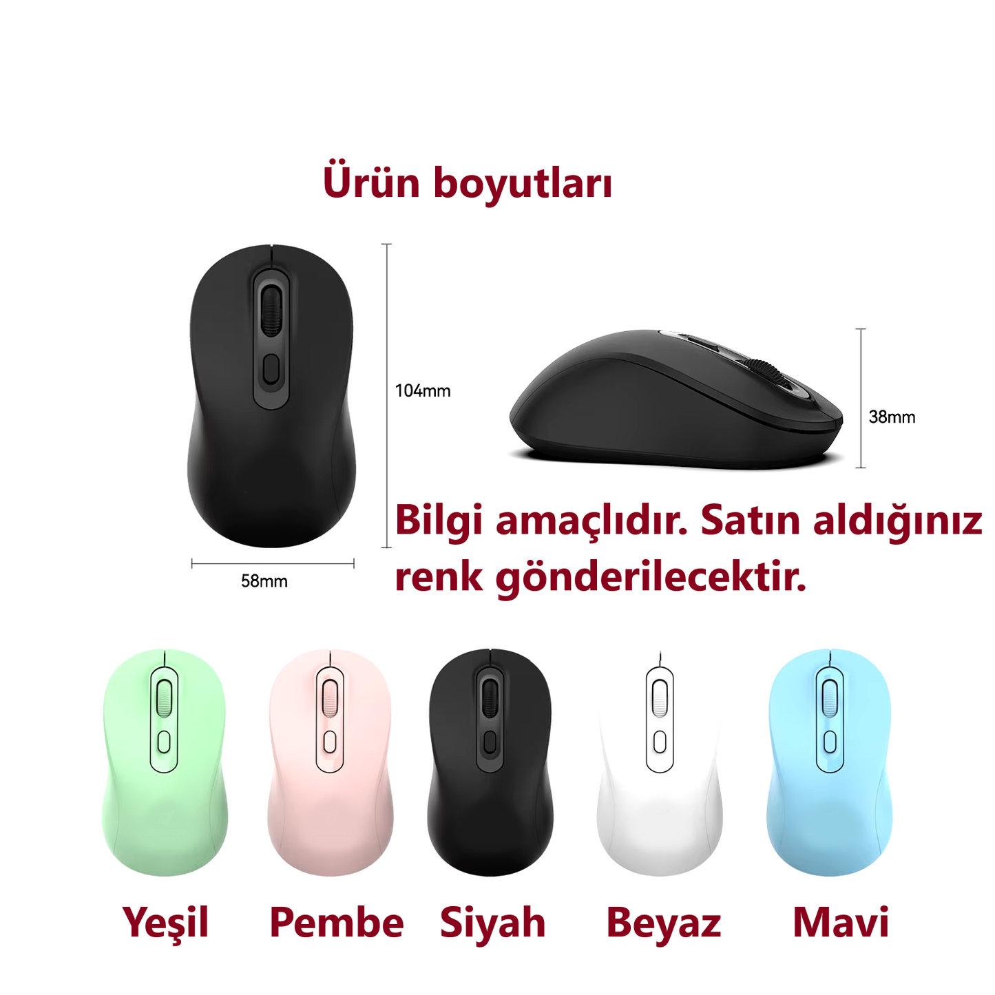 2.4 Ghz Kablosuz Bilgisayar Faresi - 4 Tuşlu Mouse (E-50)