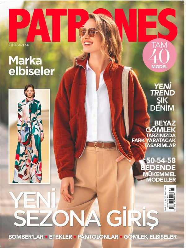 PATRONES Eylül 2024-06 / 40 Model, Marka Elbiseler, Yeni Sezona Giriş